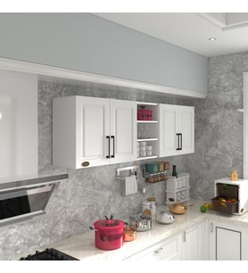 Kenzlife hazır mutfak dolabı fasulye90 byz mod1 90*200*32 mebran kapak suntalam gövde