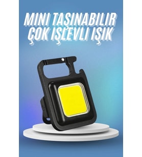 Işıldak USB Şarjlı Cep El Feneri Taşınabilir Mini Led Işık Çok Fonksiyonlu