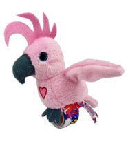 Peluş Ses Tekrarlı Hayvan Bileklik Aksesuar - Pembe Papağan