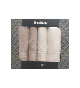 Özdilek Best Hamam Seti, Banyo Havlu Takımı (Büyük Boy)-Colourist Bej Krem