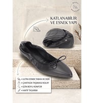 Velina Kadın Babet Ayakkabı — RENK: SİYAH CİLT, NUMARA: 40