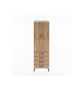 Hyperion Dolap 2 Raflı 4 Çekmeceli Tek Askılı 60x44x195 Aytaşı-Çam