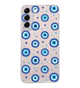 PrintiFy Samsung Galaxy S22 Plus ile Uyumlu 1mm Slim Fit Nazar Boncuğu 1 Baskılı Şeffaf  Kılıf