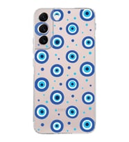 PrintiFy Samsung Galaxy S22 Plus ile Uyumlu 1mm Slim Fit Nazar Boncuğu 1 Baskılı Şeffaf  Kılıf
