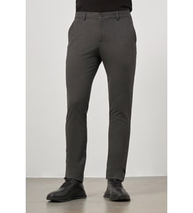Koyu Antrasit Esnek Yandan Cepli Casual Slim Fit Chino Pantolon 1003245105