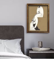 BK Gift Yatak Odası Konseptli Doğal Masif Ahşap Çerçeveli Tablo 45x65cm-117
