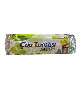 Canhome Mavi Büyük Boy Battal 75x90 Cm. 30 Litre Çöp Torbası Poşeti - 10 Adetlik Rulo