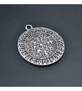 Vegvisir Viking Pusulası Kolye Ucu - Antik Gümüş Kaplama - Kod:282