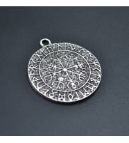 Vegvisir Viking Pusulası Kolye Ucu - Antik Gümüş Kaplama - Kod:282