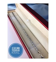 3.5mm Yuvarlak Kral Model Gümüş • Işıklı Kutuda • Sevgiliye • Eşe • Babaya Hediye Erkek Bileklik