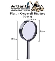 Büyüteç 90 mm 1 Adet 5x Plastik Sap Çerçeveli Büyüteç Merçek Okul Büro Ofis (Renksiz)