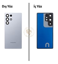 Samsung S25 Ultra Mavi Arka Pil Kapağı Batarya Kapağı Lazer Kesim Back Cover