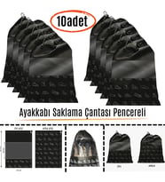 Pencereli Ayakkabı Saklama Çantası Askılı Dolap Çekmece Düzenleyici Seyahat Çantası Hurcu 10 Adet