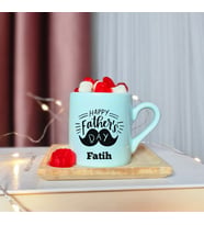 Babalar Günü ( Happy Father's Day ) Tasarımlı Kişiye Özel Yeşil Türk Kahvesi Fincanı