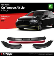 Drs Tuning Golf Uyumlu 8 ABS Plastik Ön Tampon Alt Lip Kırmızı Ekli 4 Parça. 2020 Üzeri A+Kalite Parça