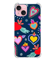 PrintiFy Apple iPhone 15 Uyumlu Retro Color 3 Baskılı Şeffaf Köşe Korumalı Antişok Kılıf