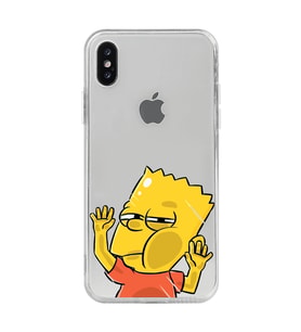 Iphone X / Xs Uyumlu Bart Simpson Desenli Şeffaf Telefon Kılıfı