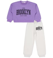 Civil Girls Brooklyn Baskılı 2-5 Yaş Eşofman Takımı - Lila 4-5 Yaş (Mor)