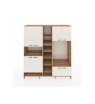 Kronos Dolap 18 Raflı 8 Kapaklı Tek Askılı 220x59x243 Çam-Aytaşı/Çam