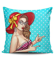 Alkanhomes Pop Art Kızı Dijital Baskılı Kırlent Kılıfı