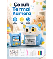 Çocuk Termal Baskılı Dijital Kamera Mavi – Çift Kameralı, Yazdırma Fonksiyo