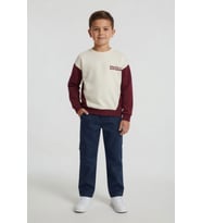 Kahverengi Kahve Erkek Çocuk Keten Pantolonlu Sweatshirt 2li Takım 24516