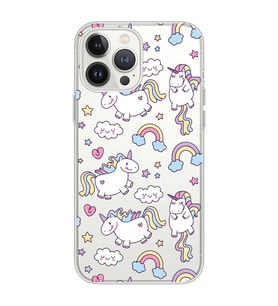 Iphone 12 PRO Uyumlu Unicorn Tasarımlı Şeffaf Telefon Kılıfı