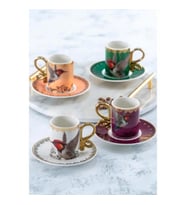 Kuş Desenli 6 Kişilik Kahve Fincanı Takımı MSKF277