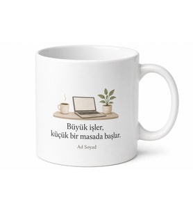 Home Office Çalışanı İçin Özel Tasarım Seramik Baskılı Kupa Bardak Çalışma Masası Hediyesi