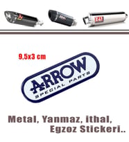 Egzoz Yanmaz Metal Sticker Arrow Beyaz