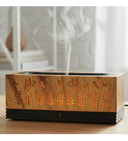 Ahşap Desenli Işıklı Mini Masaüstü Aroma Difüzör – USB ile Çalışan Buhar Nemlendirici ve Gece Lambası (Karışık)