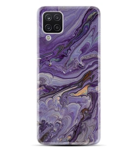 Kılıfland Samsung Galaxy A12 Kılıf Silikon Resimli Kapak Abstract Purple Stok 1070