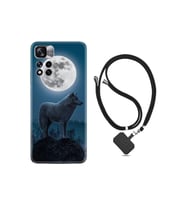 Xiaomi Redmi Note 11 Pro 5g Kılıf Ipli Boyun Askılı Desenli Silikon Moon Wolf 1820