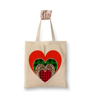 Love Hearts Leopard Print and Buffalo Plaid LOVE Valentines Day Love Bez Çanta (Beyaz)