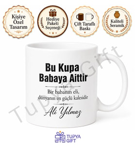 Bu Kupa Babaya Aittir Yazılı Kupa Bardak Babalar Günü Hediyesi Baskılı Kupa