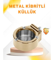 Çakmak Entegreli Küllük Yeniden Doldurulabilir Metal Gövde