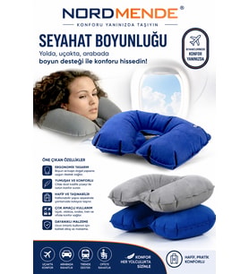 Premium Seyahat Boyunluğu Uçak Otobüs Araç Ofis İçin Ergonomik Boyun Destek Yastığı