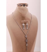 Midyat Hasırı Örme Anadolu Motifli Gümüş Set 2710