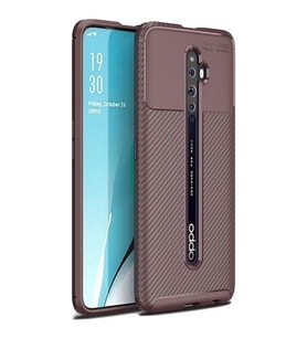 Oppo Reno 2Z Kılıf Esnek Soft Karbon Tasarım Legion Serisi (Kahverengi)