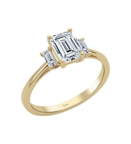 1,05 karat Emerald ve Baget Kesim Pırlanta Tektaş Yüzük 0702R0072