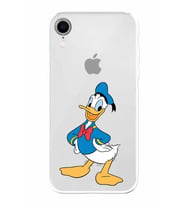 Apple iPhone XR Uyumlu Kamera Korumalı Tıpalı Kapak Donald Duck TasarımlıŞeffaf Kılıf