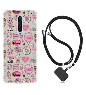 Oppo Reno 2Z 4 Lite 4 Pro 5 6 7 A31 Kılıf Boyun Askılı Silikon Donut Flamingo 1415