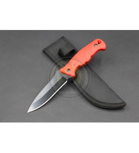 Namlu Kataforez Kaplama Sivri Bushcraft Ağız Av Bıçağı (Siyah-Kırmızı)
