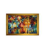 Manzara Temalı Kanvas Tablo 80 x 110 cm Gold Çerçeve