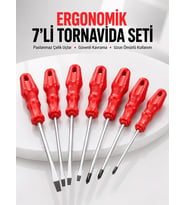 7li Tornavida Seti Düz Ve Yıldız Uçlu Çok Amaçlı Kullanım
