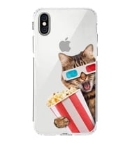 PrintiFy iPhone XS ile Uyumlu Kedi 1 Kamera Korumalı Şeffaf Kılıf