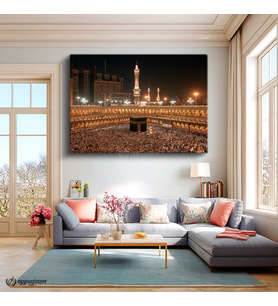 Yatay Kanvas Tablo Kabe Mescid-i Haram Dini Tablo Ev Ofis Duvar Dekoru