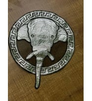 24X24 CM PARLAK GÜMÜŞ RENGİ FİL ARMA YAMA DİKİŞ HOBİ AKSESIARI