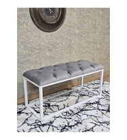 Beyaz Boyalı Diktörtgen 100 cm x 40 cm Oturak Puf - Bench - Makyaj Oturağı - Oturak Gri Renk 100 x 40 Boyut/Ebat (Çok Renkli)