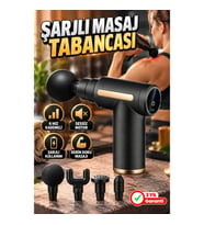 Şarjlı Derin Doku Masaj Tabancası – 6 Hız Kademeli, 4 Başlıklı ve Sessiz Motorlu